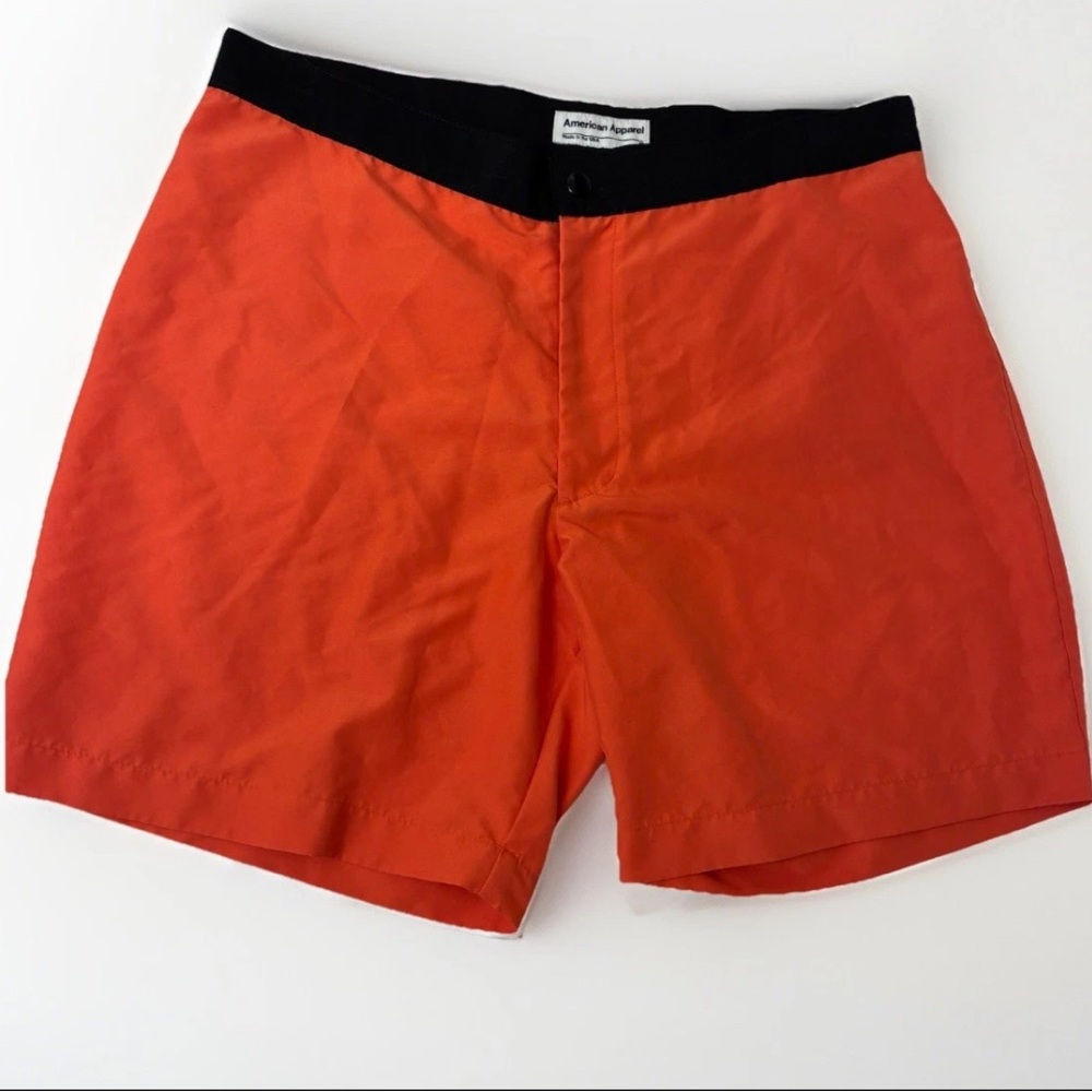 Vintage Orange Y2K American Apparel Board Shorts, Men’s Medium